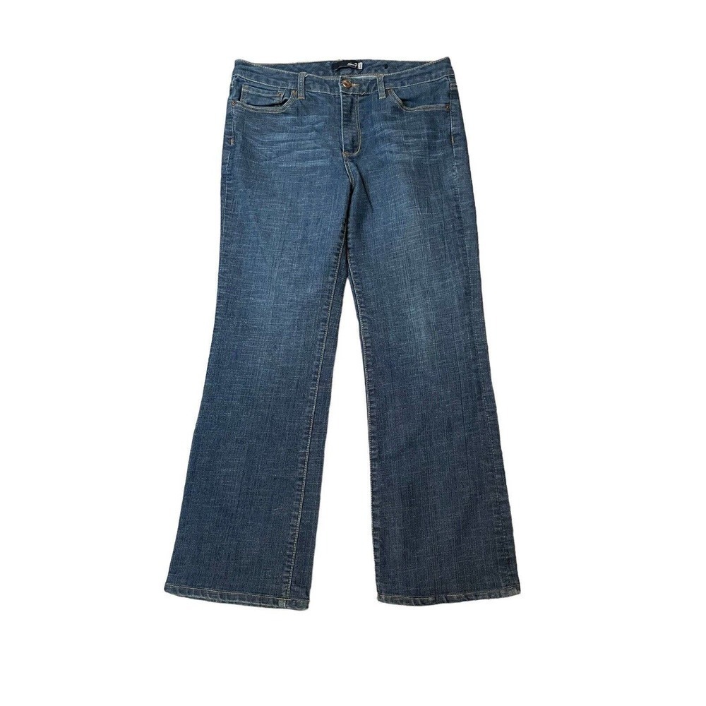 Seven7 Jeans Women's Size 32 Studio Flare Leg Mid Rise Stretch Blue Denim - Picture 2 of 10